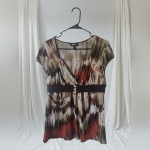 IZ Byer Brown Babydoll  Summer Top Size XL